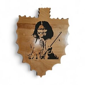 Vintage Handcrafted Wooden Geronimo Pleasure Made In USA Arrowhead